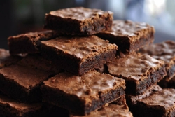 Pile of chocolate brownies